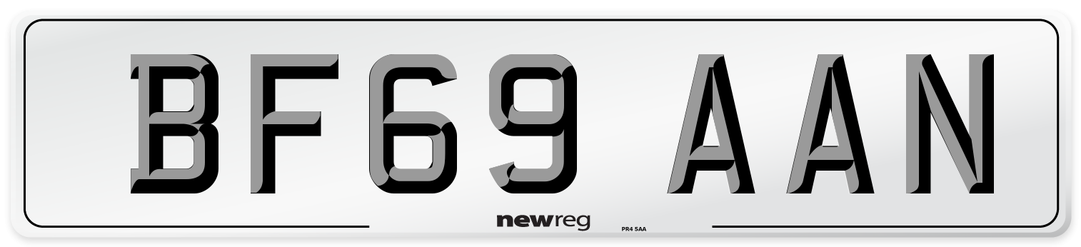 BF69 AAN Number Plate from New Reg
